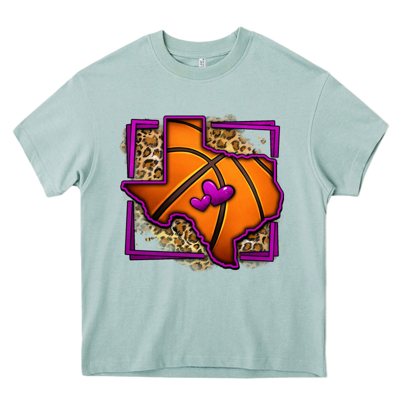 Leopard Basketball Texas Map Heavy Core Tee by Jasminsmagicworld | Teevron