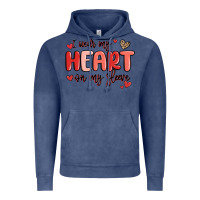 Vintage Denim i wear my heart on my sleeve Vintage Hoodie - MaliasSmallBusiness