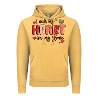 Vintage Mustard i wear my heart on my sleeve Vintage Hoodie - MaliasSmallBusiness