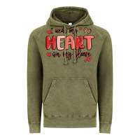 Vintage Olive i wear my heart on my sleeve Vintage Hoodie - MaliasSmallBusiness