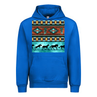 Cobalt native american aztec seamless pattern Urban Hoodie - BundleAndBundleShop