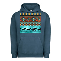 Pigment Midnight Navy native american aztec seamless pattern Urban Hoodie - BundleAndBundleShop