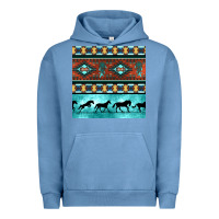 Pigment Pebble Blue native american aztec seamless pattern Urban Hoodie - BundleAndBundleShop
