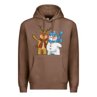 Chestnut christmas reindeer snowman Premium Hoodie - CowGirlArtShop