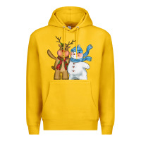 Lemon christmas reindeer snowman Premium Hoodie - CowGirlArtShop