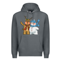 Rock christmas reindeer snowman Premium Hoodie - CowGirlArtShop