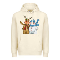 Sandshell christmas reindeer snowman Premium Hoodie - CowGirlArtShop