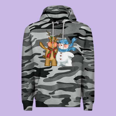 Christmas Reindeer Snowman Premium Hoodie Designed By Cowgirlartshop