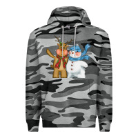 Slate Camo christmas reindeer snowman Premium Hoodie - CowGirlArtShop
