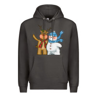Smoke christmas reindeer snowman Premium Hoodie - CowGirlArtShop