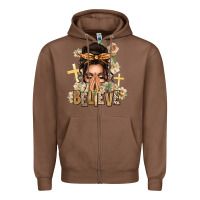 Chestnut believe praying caucasian messy bun Zipper Hoodie - texasbilliewilder