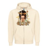 Sandshell believe praying caucasian messy bun Zipper Hoodie - texasbilliewilder