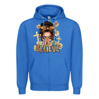 True Royal believe praying caucasian messy bun Zipper Hoodie - texasbilliewilder