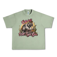 Oil Green cute but will fight you racoon western Urban Heavy Tee - NancyCooperArtShop