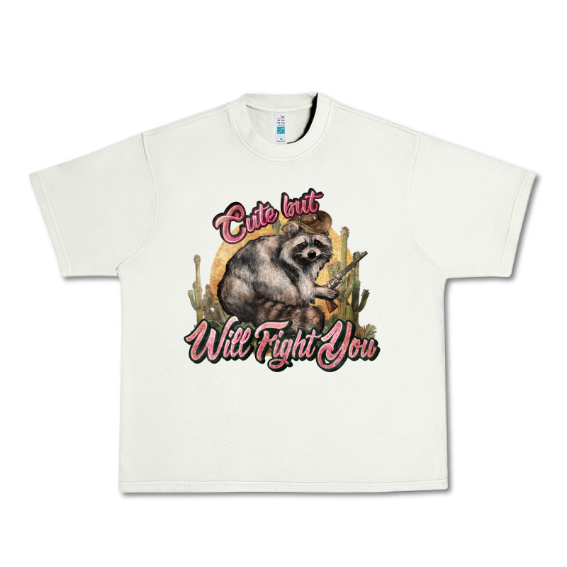Cute But Will Fight You Racoon Western Urban Heavy Tee by NancyCooperArtShop | Teevron