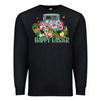 Black Happy Easter Day Premium Sweatshirt - CowGirlArtShop