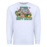 White Happy Easter Day Premium Sweatshirt - CowGirlArtShop