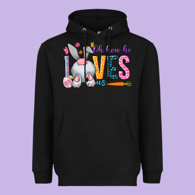 Oh How He Loves Us Easter Day Heavyweight Hoodie Designed By Howdyjamesfarm
