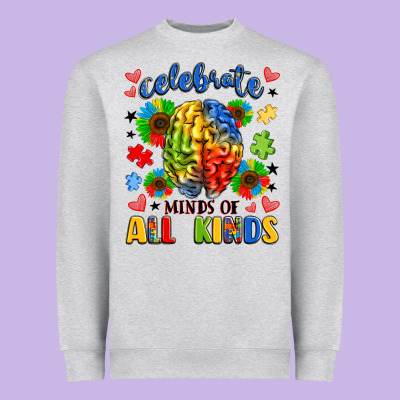 Celebrate Neurodiversity Heavyweight Sweatshirt Designed By Lillyallendesigns