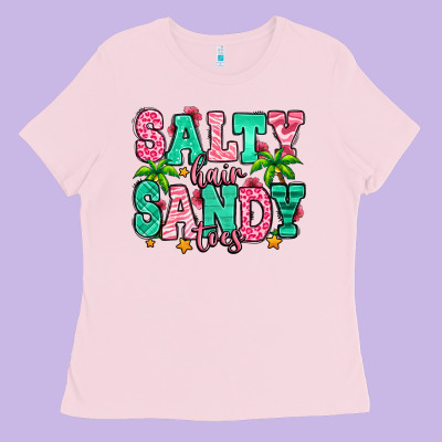 Salty Hair Sandy Toes Ladies Tee Designed By Jasminsmagicworld