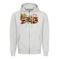 Dove Grey gingerbread truck Zipper Hoodie - texasbilliewilder