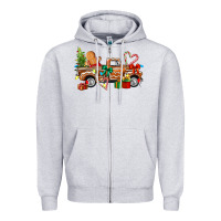 Heather Grey gingerbread truck Zipper Hoodie - texasbilliewilder