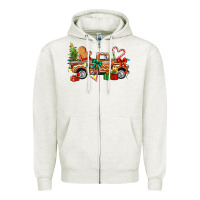 Oatmeal Heather gingerbread truck Zipper Hoodie - texasbilliewilder
