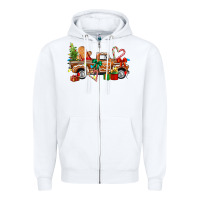 White gingerbread truck Zipper Hoodie - texasbilliewilder