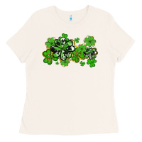 Bone cowhide and leopard shamrocks Ladies Tee - AdoDesignShop