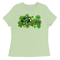 Matcha cowhide and leopard shamrocks Ladies Tee - AdoDesignShop