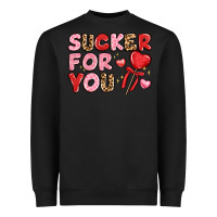 Black lovethemed typography with heart lollipop Heavyweight Sweatshirt - LillyAllenDesigns