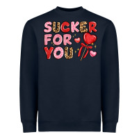 Navy lovethemed typography with heart lollipop Heavyweight Sweatshirt - LillyAllenDesigns