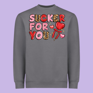 Lovethemed Typography With Heart Lollipop Heavyweight Sweatshirt Designed By Lillyallendesigns
