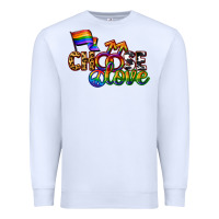 White Western choose love Premium Sweatshirt - CowGirlArtShop