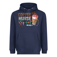 Navy coffee nurse repeat Heavyweight Hoodie - CowGirlArtShop