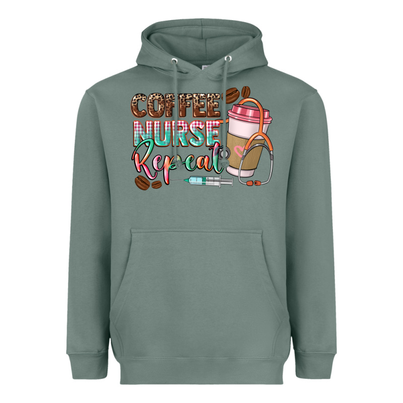 Coffee Nurse Repeat Heavyweight Hoodie by CowGirlArtShop | Teevron