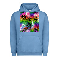Pigment Pebble Blue neon safari seamless pattern 2 Urban Hoodie - BundleAndBundleShop