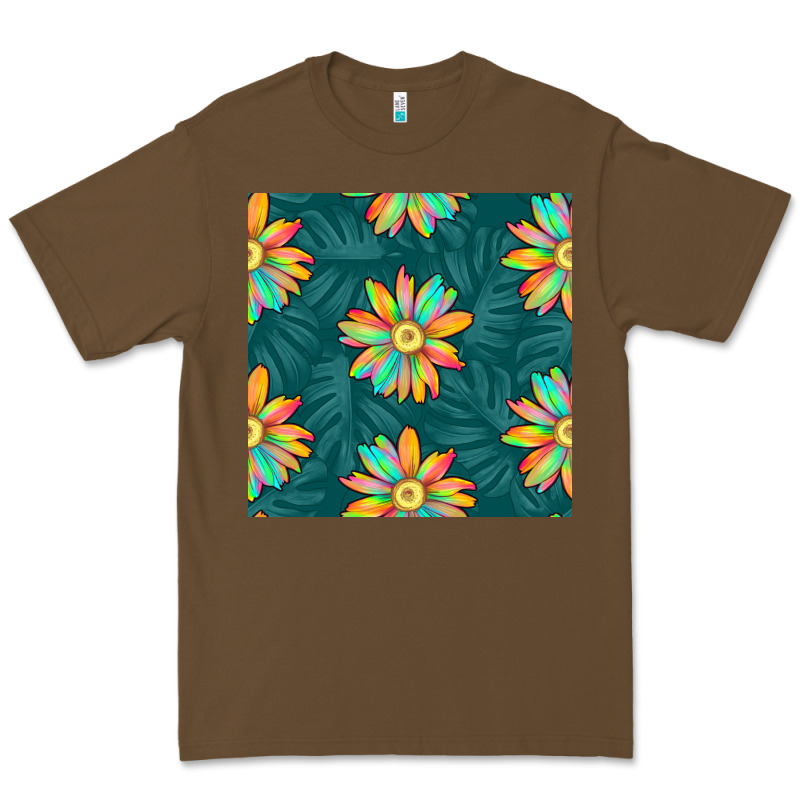 Colorful Tropical Flowers Seamless Pattern Premium Tee by BundleAndBundleShop | Teevron