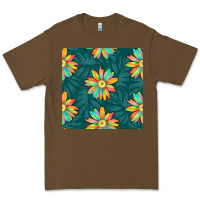 Cacao colorful tropical flowers seamless pattern Premium Tee - BundleAndBundleShop