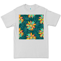 Dove Grey colorful tropical flowers seamless pattern Premium Tee - BundleAndBundleShop