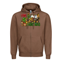Chestnut I dig Christmas Zipper Hoodie - NancyCooperArtShop