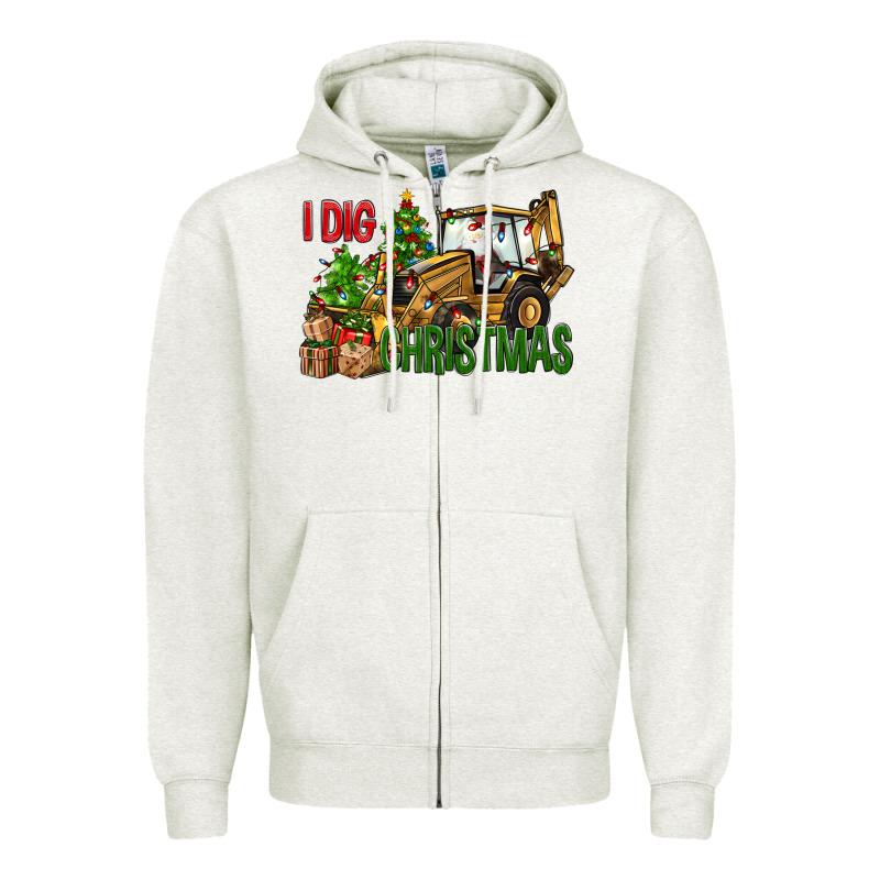 I Dig Christmas Zipper Hoodie by NancyCooperArtShop | Teevron