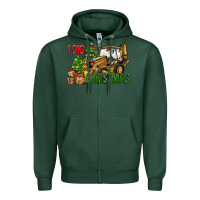 Sports Green I dig Christmas Zipper Hoodie - NancyCooperArtShop