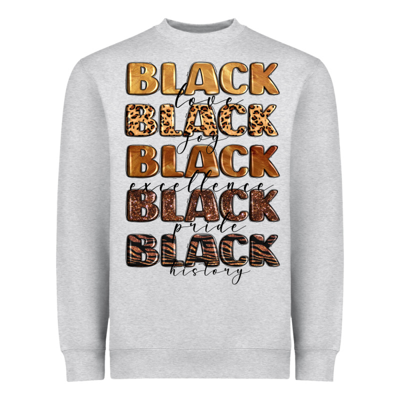 Typography Variations In Animal And Glitter Textur Heavyweight Sweatshirt by LillyAllenDesigns | Teevron