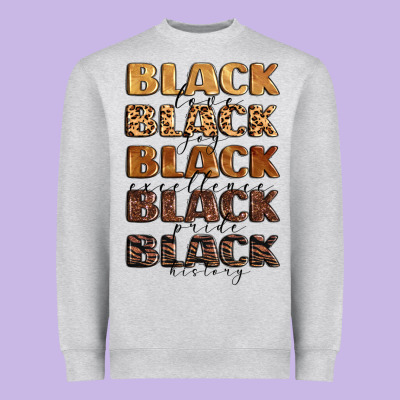 Typography Variations In Animal And Glitter Textur Heavyweight Sweatshirt Designed By Lillyallendesigns