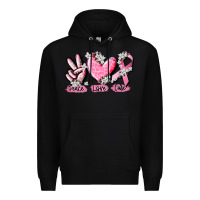 Black peace love cure breast cancer Premium Hoodie - CowGirlArtShop