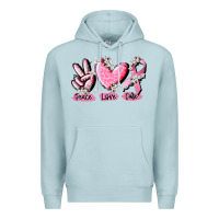 Blue Mist peace love cure breast cancer Premium Hoodie - CowGirlArtShop