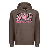 Coffee peace love cure breast cancer Premium Hoodie - CowGirlArtShop