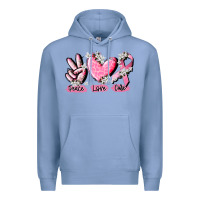 Colony Blue peace love cure breast cancer Premium Hoodie - CowGirlArtShop