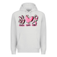 Dove Grey peace love cure breast cancer Premium Hoodie - CowGirlArtShop